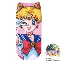 「美少女戦士セーラームーン プリントソックス」のセーラームーン柄。(C)武内直子・PNP・東映アニメーション 　(C)Naoko Takeuchi 発売元：（株）バンダイ