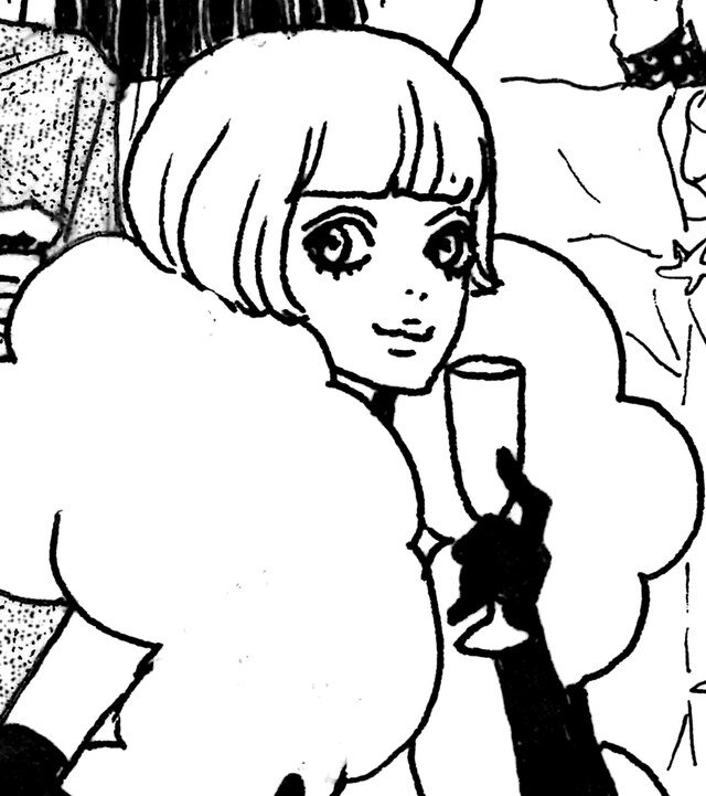 ペーパーに描かれている、安野モヨコによるイラストの一部。