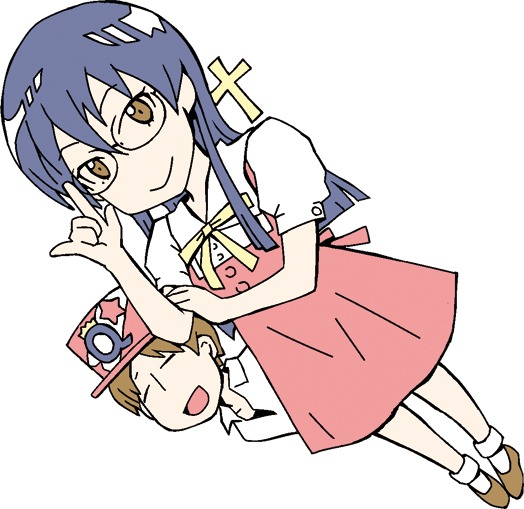 ラバーストラップ用に描かれた「ナナマル サンバツ」のSDイラスト。