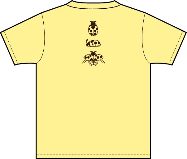 Tシャツ「テントウメカ」レギュラーカラーのライトイエロー。