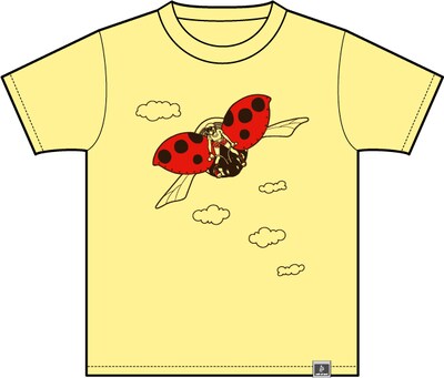Tシャツ「テントウメカ」レギュラーカラーのライトイエロー。