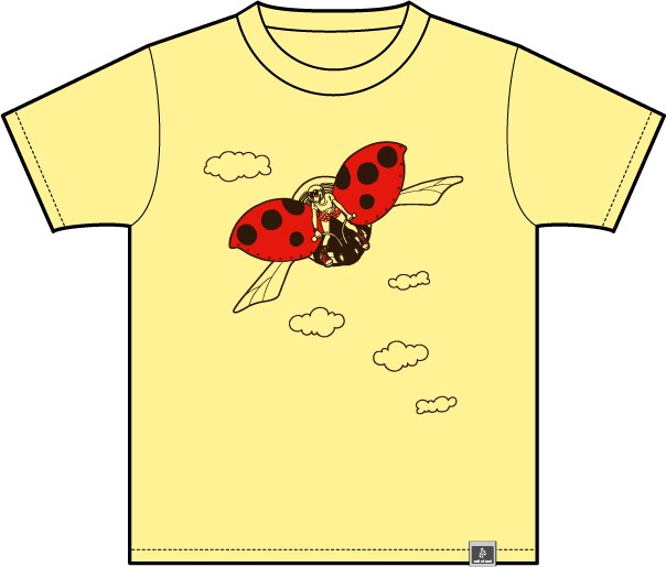 Tシャツ「テントウメカ」レギュラーカラーのライトイエロー。
