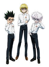 「HUNTER×HUNTER × クーレンズ アイウェア」の描き下ろしイラスト。(c)POT（冨樫義博）1998年-2011年 (c)VAP・日本テレビ・マッドハウス