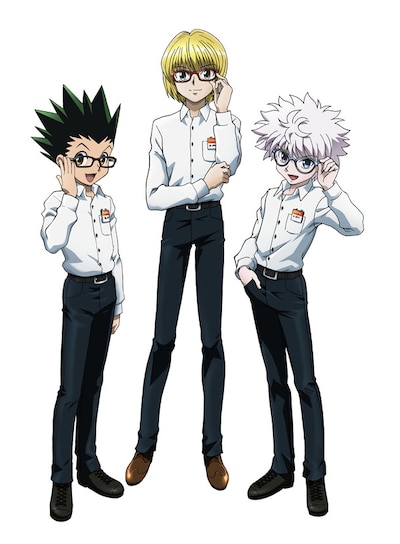 「HUNTER×HUNTER × クーレンズ アイウェア」の描き下ろしイラスト。(c)POT（冨樫義博）1998年-2011年 (c)VAP・日本テレビ・マッドハウス