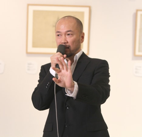 内覧会に登場した井上雄彦。