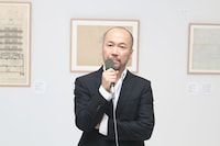 内覧会に登場した井上雄彦。