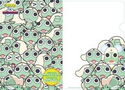 「テレ東本舗。WEB」特典の「ケロロオリジナルクリアファイル」。(c)2014 Mine Yoshizaki/KADOKAWA, SUNRISEBE@RBRICK TM & (c) 2001-2014 MEDICOM TOY CORPORATION. All rights reserved.