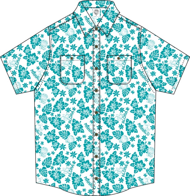 「川崎市 藤子・F・不二雄ミュージアム」の「ハワイフェア 2014」に合わせて8月上旬に発売されるアロハシャツ。(c)Fujiko Pro