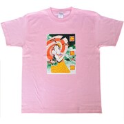 「少女椿Tシャツ（傘 ピンク）」