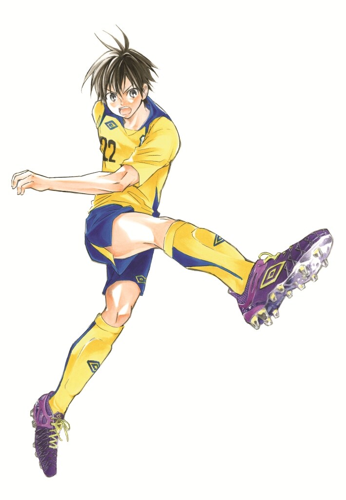 アンブロの新スパイク「UX-1」を着用する逢沢駆。(c)伊賀大晃・月山可也/講談社「週刊少年マガジン」で連載中