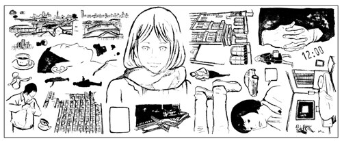 yonpoオリジナルの「夜よる傍に」手ぬぐいは1080円。