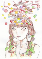 駕籠真太郎による特殊美少女絵。