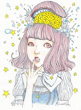 駕籠真太郎による特殊美少女絵。