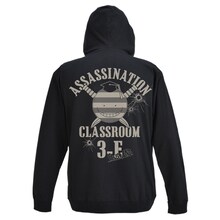 「暗殺教室天竺パーカー（BLACK）」の裏面。(c)松井優征／集英社・アニメ「暗殺教室」製作委員会