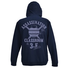 「暗殺教室天竺パーカー（NAVY）」の裏面。(c)松井優征／集英社・アニメ「暗殺教室」製作委員会