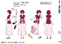 ヨナのキャラクター設定画。(c)草凪みずほ・白泉社／暁のヨナ製作委員会