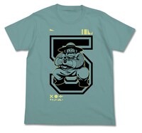 「戦闘力5の男Tシャツ」（SAGE BLUE）の表面。(c)バードスタジオ/集英社・フジテレビ・東映アニメーション