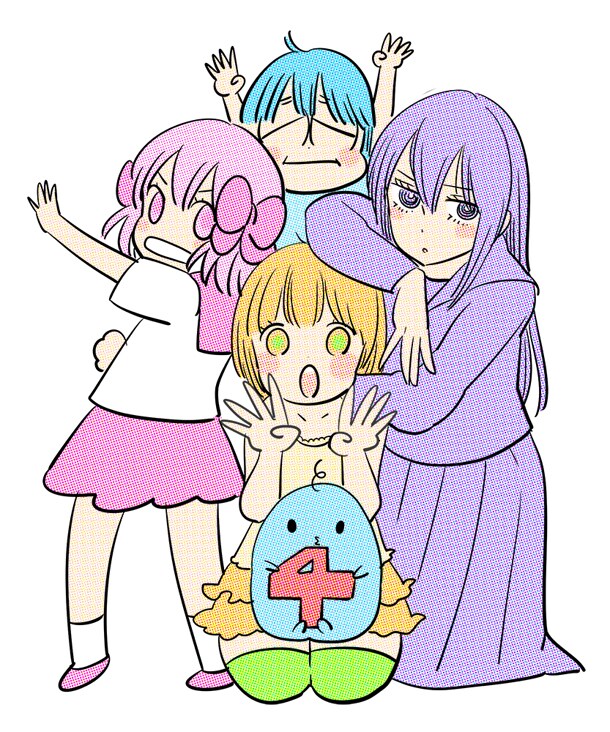 「ふみふみこ 4ヵ月連続刊行フェア」キービジュアル。