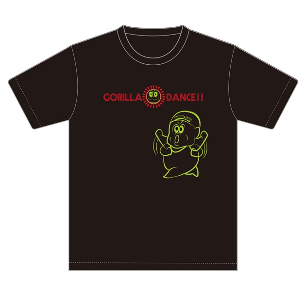 「マカロニほうれん荘」ゴリラダンスTシャツ（ブラック）