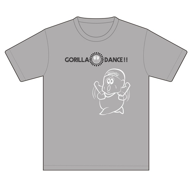 「マカロニほうれん荘」ゴリラダンスTシャツ（ミックスグレー）