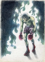 ちばてつや「あしたのジョー」扉絵原画（週刊少年マガジン1970年2月8日号）(c)高森朝雄・ちばてつや／講談社