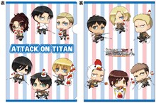 キャンペーンでプレゼントされるオリジナルクリアファイル2個セットの一部。 (c)諫山創・講談社／「進撃の巨人」製作委員会