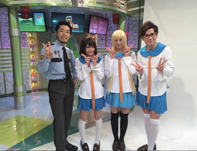 （左から）中田敦彦、生駒里奈、足立梨花、藤森慎吾。