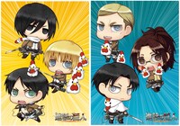 キャンペーンでプレゼントされるオリジナルポストカード5枚セットのうち2枚。 (c)諫山創・講談社／「進撃の巨人」製作委員会