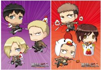 キャンペーンでプレゼントされるオリジナルポストカード5枚セットのうち2枚。 (c)諫山創・講談社／「進撃の巨人」製作委員会