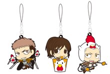 キャンペーンでプレゼントされるオリジナルちみキャララバーストラップ ジャン・サシャ・コニーセット。 (c)諫山創・講談社／「進撃の巨人」製作委員会