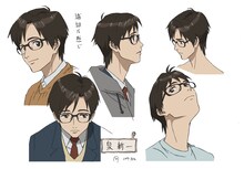 泉新一のキャラクター設定画  (c)岩明均／講談社・VAP・NTV・4cast