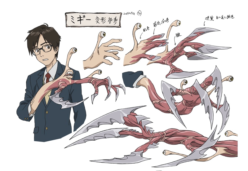 ミギーのキャラクター設定画  (c)岩明均／講談社・VAP・NTV・4cast