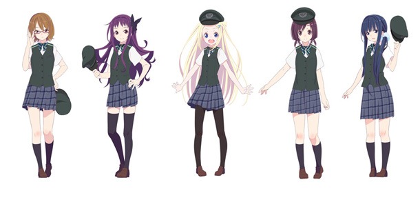江ノ島電鉄の制服を着た「ハナヤマタ」キャラたち。(C) 浜弓場 双・芳文社／ハナヤマタ製作委員会