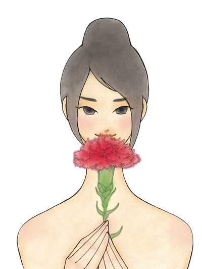 逢坂みえこ「おかあさんとごいっしょ」扉イラスト。