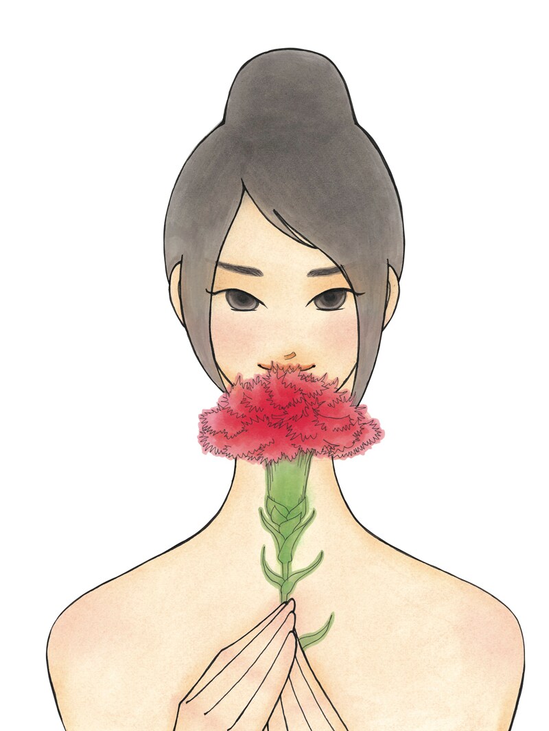 逢坂みえこ「おかあさんとごいっしょ」扉イラスト。