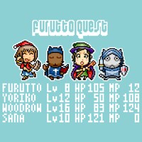 「木曜日のフルット」RPG風Ｔシャツ（ミントグリーン）の柄。