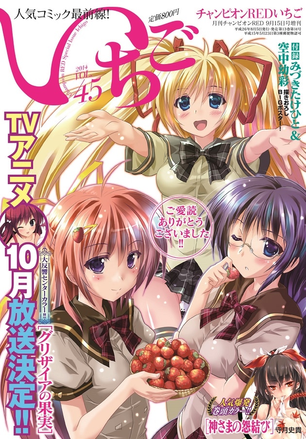 8月5日発売の、チャンピオンREDいちごVol.45。
