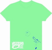 「目玉焼きの黄身 いつつぶす？ワークショップ」用の描き下ろしイラストでTシャツを作った例。