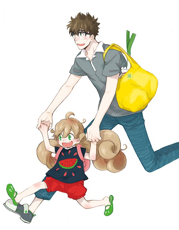 「甘々と稲妻」3巻の表紙イラスト。