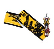 張の名言がデザインされた「張 マフラータオル＆タオルホルダー」。