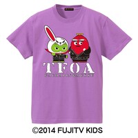 「ガチャピン＆ムック×T.F.O.A コラボ Tシャツ」パープル。