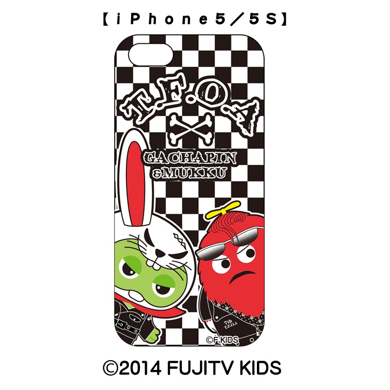 「ガチャピン＆ムック×T.F.O.Aコラボ iPhone・スマホケース［市松チェック背景］」。※写真はiPhone5/5s用のもの