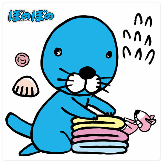 「カベデコール ぼのぼの（ぼのぼのとシマリスくん）」がシートに収まった様子。