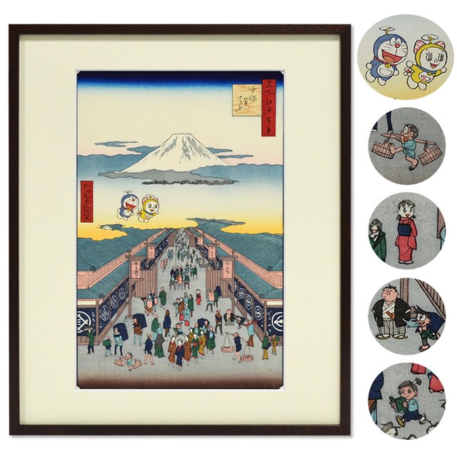 「ドラえもん 浮世絵木版画」