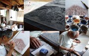 「ドラえもん 浮世絵木版画」制作の様子。