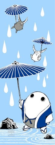 CLAMPとまゆまろのコラボグッズより「手ぬぐい（雨傘）」。（1800円）