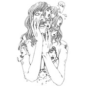 駕籠真太郎が描き下ろしたTシャツのイラスト。