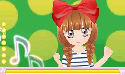 「ドーリィ♪カノン ドキドキ♪トキメキ♪ ヒミツの音楽活動スタートでぇ～す!!」画面写真（画像は開発中のもの） (c)やぶうち優/小学館・BANDAI・電通 (c)Happinet