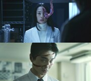 写真上段が深津絵里演じる田宮、下段が東出昌大演じる島田。