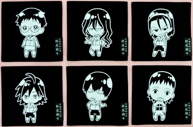 「弱虫ペダル」のコースターに手刷りできるイラスト全6種。(c)渡辺航（週刊少年チャンピオン）／弱虫ペダル製作委員会